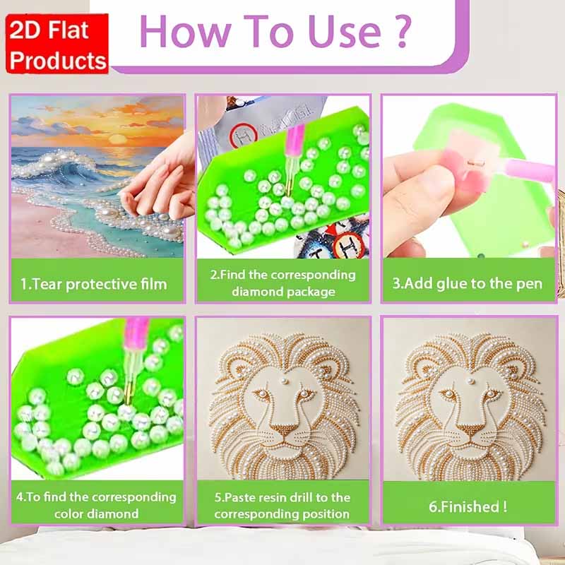 Pearl Art Painting Home Wall Decor Golden Lion Pearl Gemstone Painting Picture Crafts Adult/Beginner Gift Creative Home Decor Unframed Wall Art