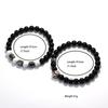 2Pcs Men Skull Bracelet Set Natural Hematite Turquoise Onyx Beaded Braclet Hip Hop Rock Riding Male Wrist Guard Accessories