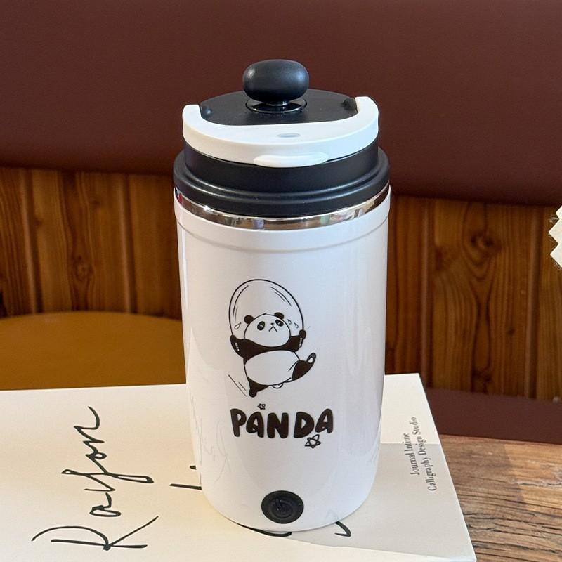 

500ml Automatic Mixing Cup Stainless Steel Thermos Cup USB Charging Double Drink Coffee Cup Portable Straw Cup Insulation Cup 500ml