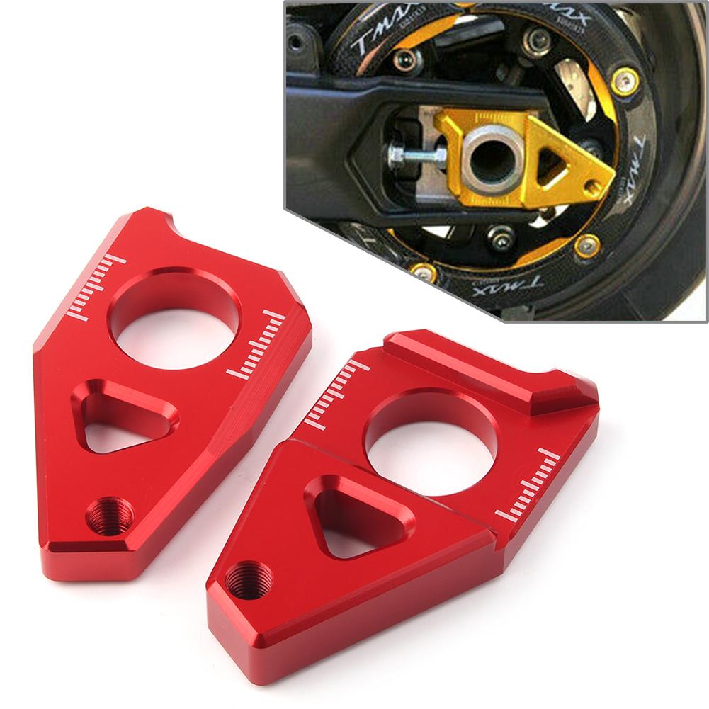 2 st Aluminium Axel Spindel Kedjesträckare Block för Motorcykel För Yamaha YZF R1 FZ1 2005-2015 & FZ8 TMAX 530 2012-2015