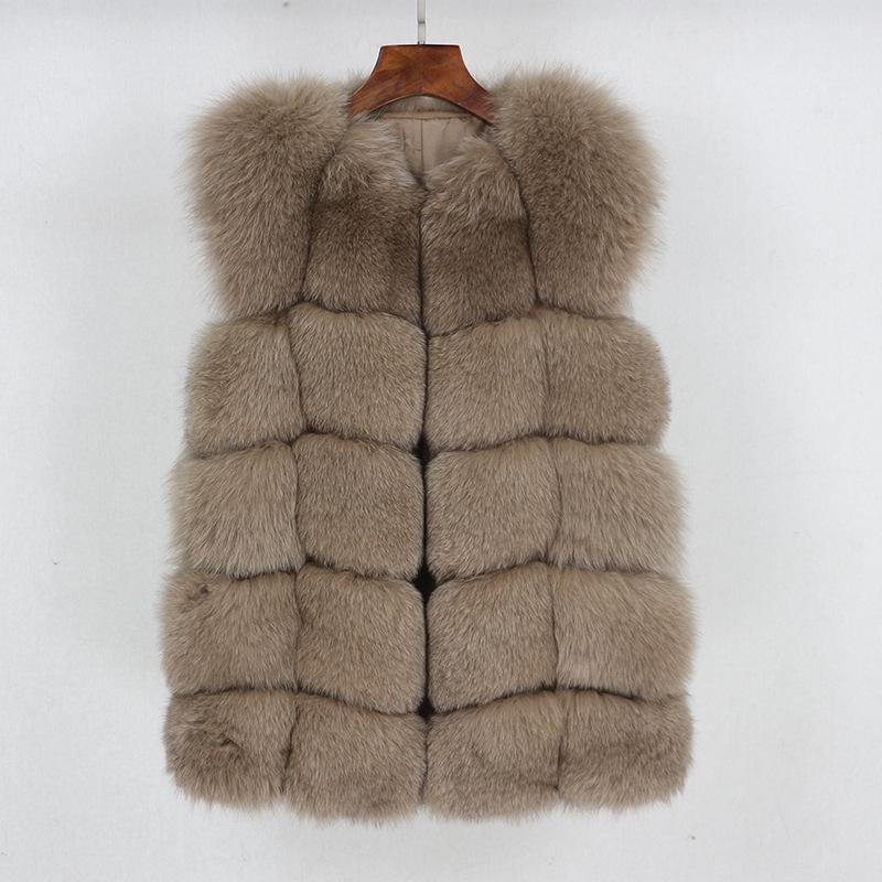 Dame 2023 Vintermote Ekte Revepels Slim Vestjakke