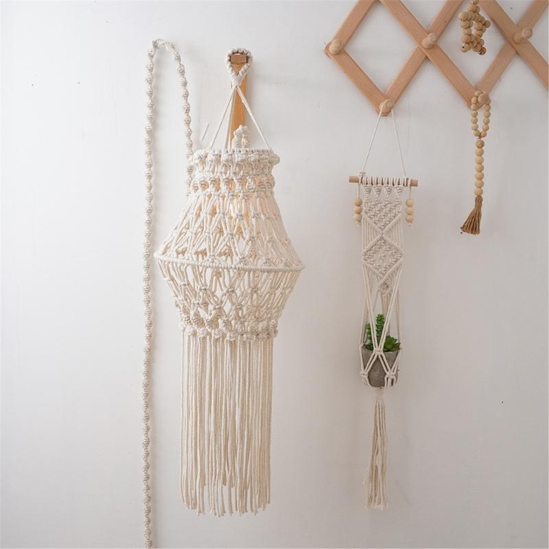 Handgefertigter gewebter Lampenschirm Lampenschirm Lichtabdeckung Homestay Dekorationen für Zimmer Schlafzimmer Wandteppiche Lampenschirm