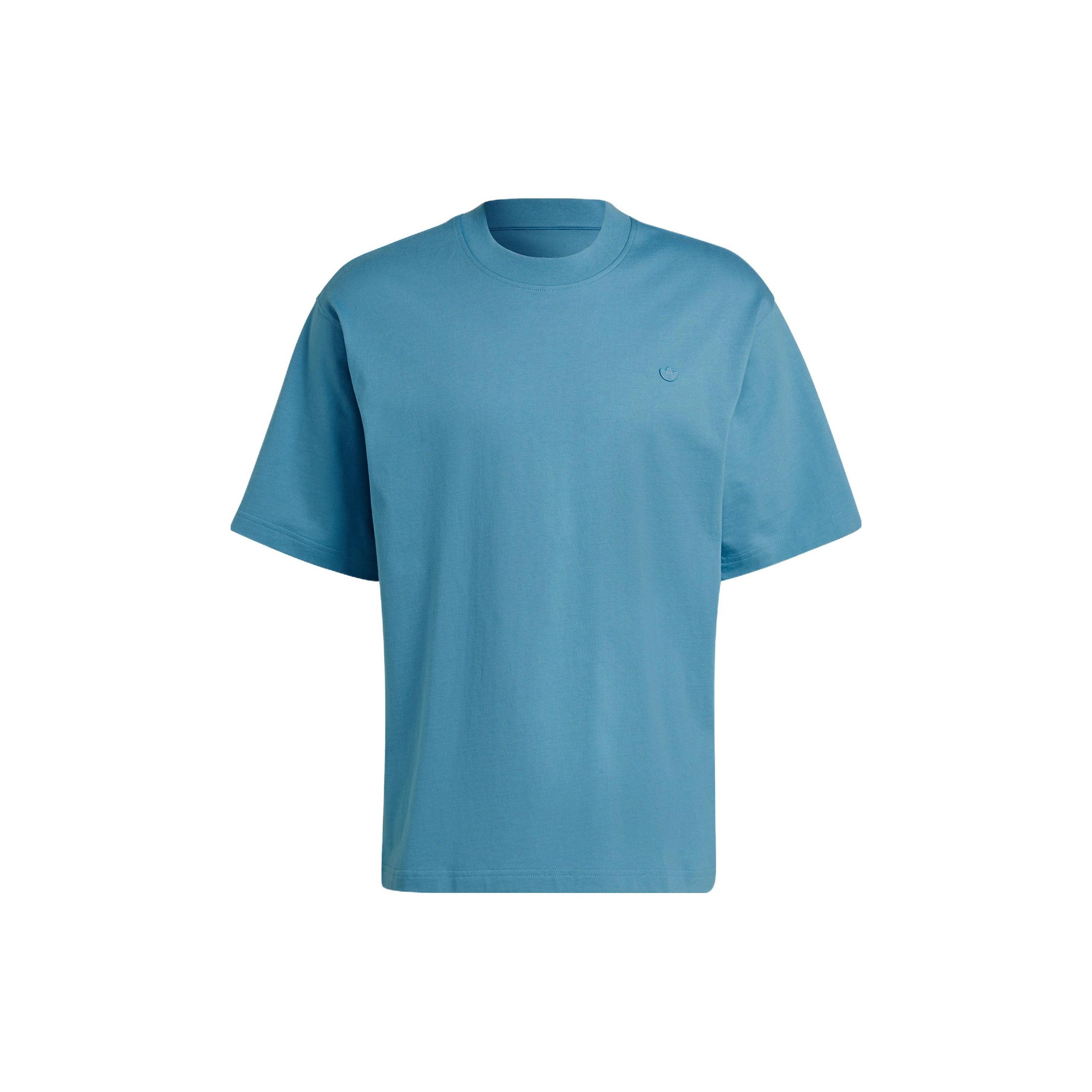 adidas originals Solid Color Athleisure Casual Sports Round Neck Short Sleeve Couple Style Light Blue Men s HC8592 L