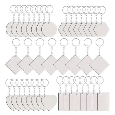 40Pcs Heat Pressed Keychain Blanks Versatile Key Rings for DIY Crafts Supplies
