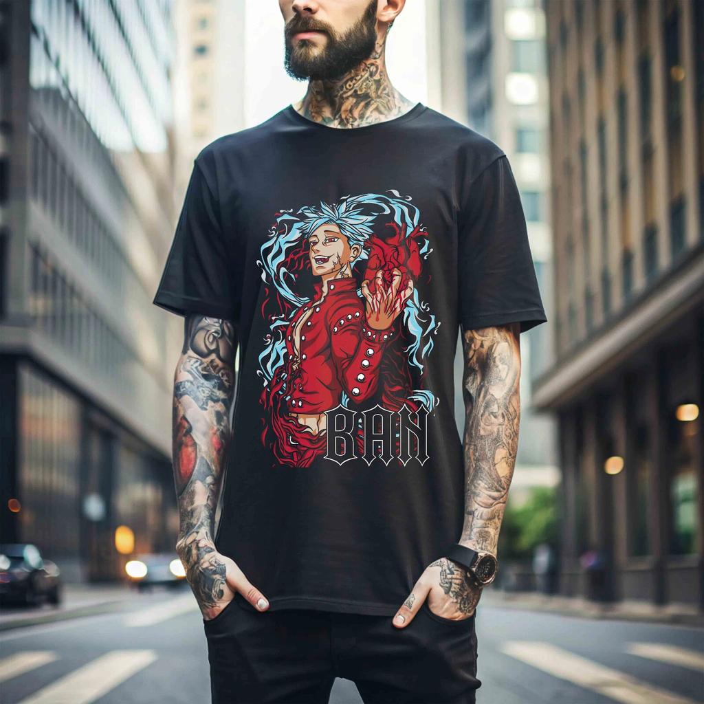 100% cotone TOP UNISEX T-SHIRT UOMO DONNA Ban,I Sette Peccati Capitali,Nanatsu no Taizai,Manga,Estetica,T-shirt Unisex 508