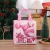 StoBag Pink Christmas Gift Bags Cute Santa Sleigh Design Non-Woven Holiday Tote Bags for Girls’ Winter Parties and Candy