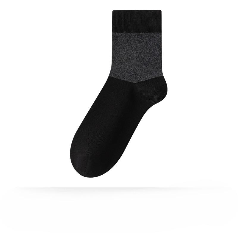 

Мужские толстые хлопковые носки средней длины для осени и зимы, с цветовыми блоками, универсальные бесшовные носки, дезодорирующие и влагоотводящие носки 1 pair