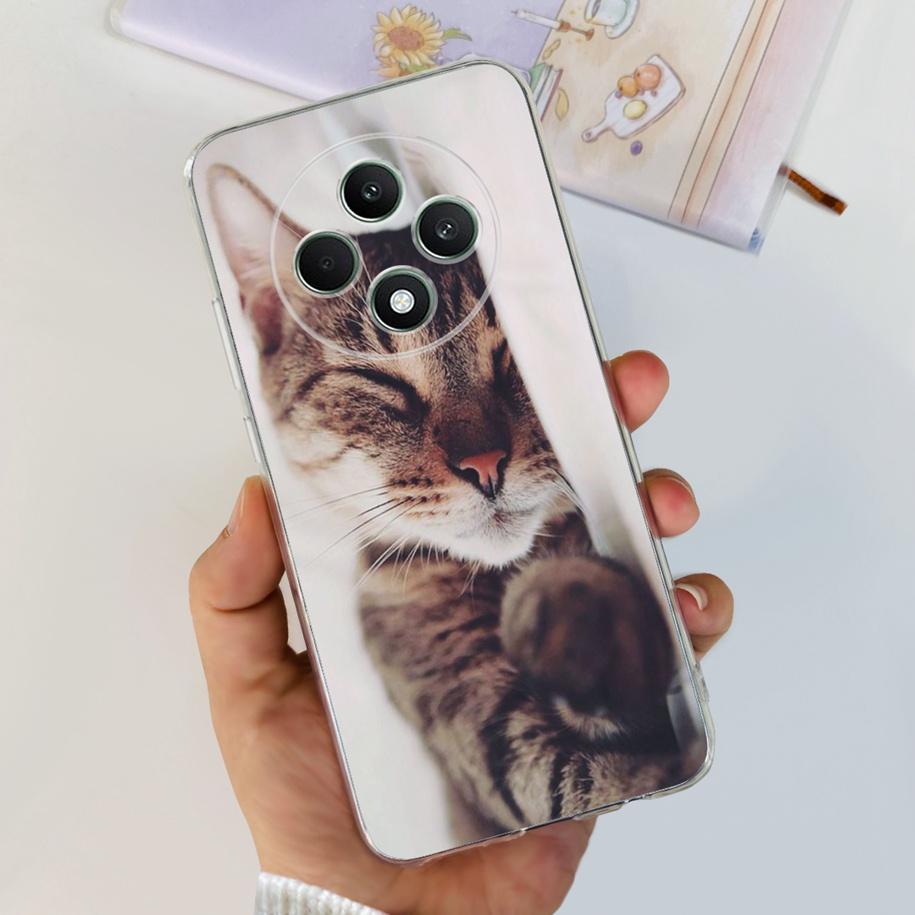 For Oppo Reno12 F Case CPH2637 Shockproof Cover Cute Cat Cartoon Soft Slim Clear Phone Cases For OPPO Reno 12F 4G CPH2687 Fundas