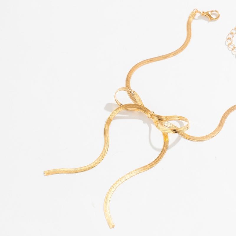 Beautiful Bowknot Anklet Adornment Elegant Long Anklet Chain Accessory Adjustable Chain Anklet Bracelet for Women