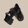 Platform Mary Jane Shoes Women's New Single Shoes Round Head Retro One-word Buckle Uniform Shoes Small Leather Shoes