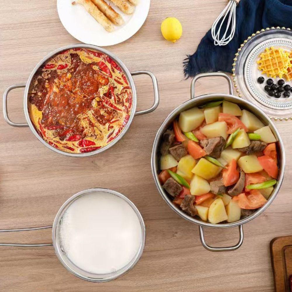 Glasdeckel Suppentopf Verdickter Milchtopf Multifunktionaler Hot Pot Küchenkochgeschirr