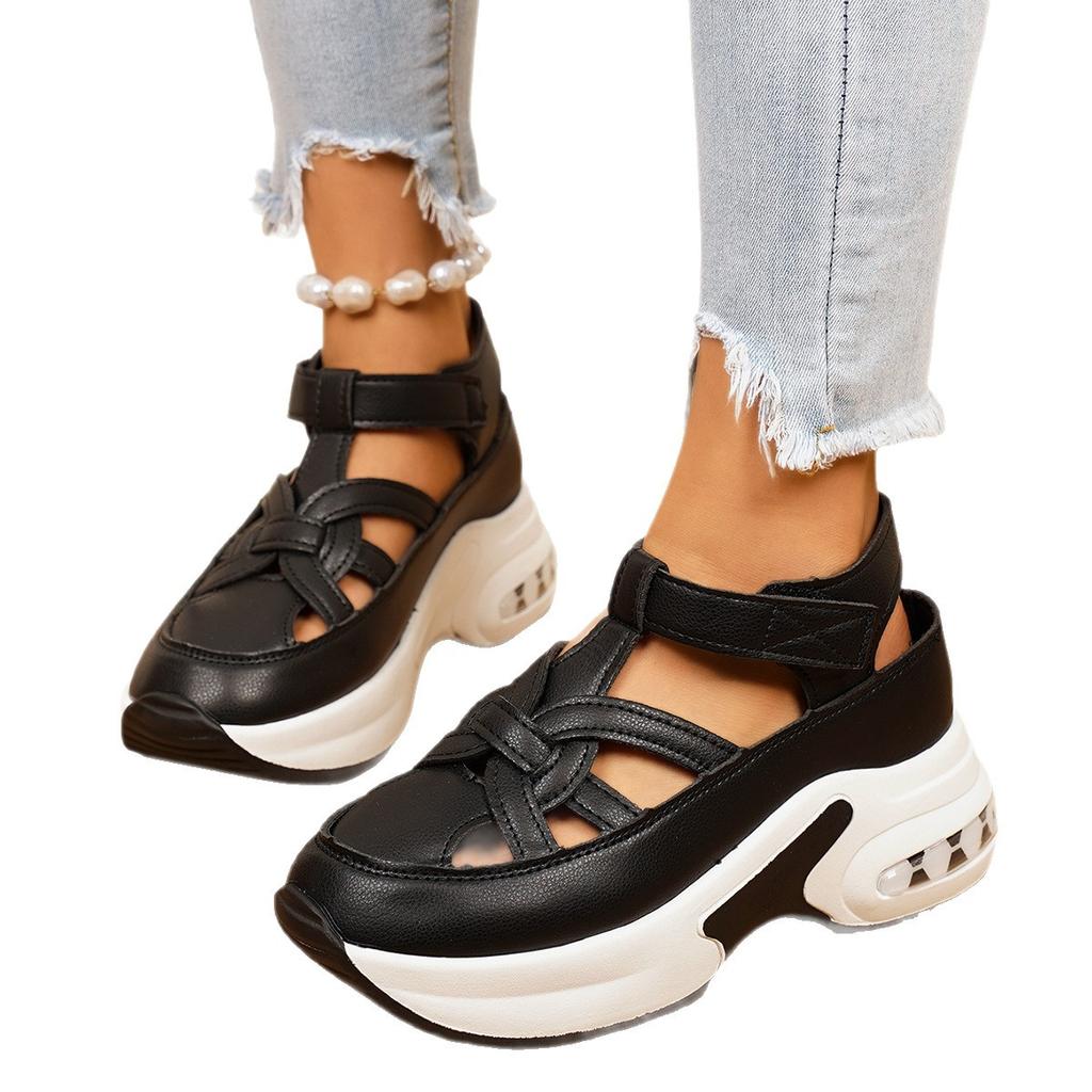 Pegged Heels Women's Shoes Platform Shoes Hollowed-out Shoes Sandals