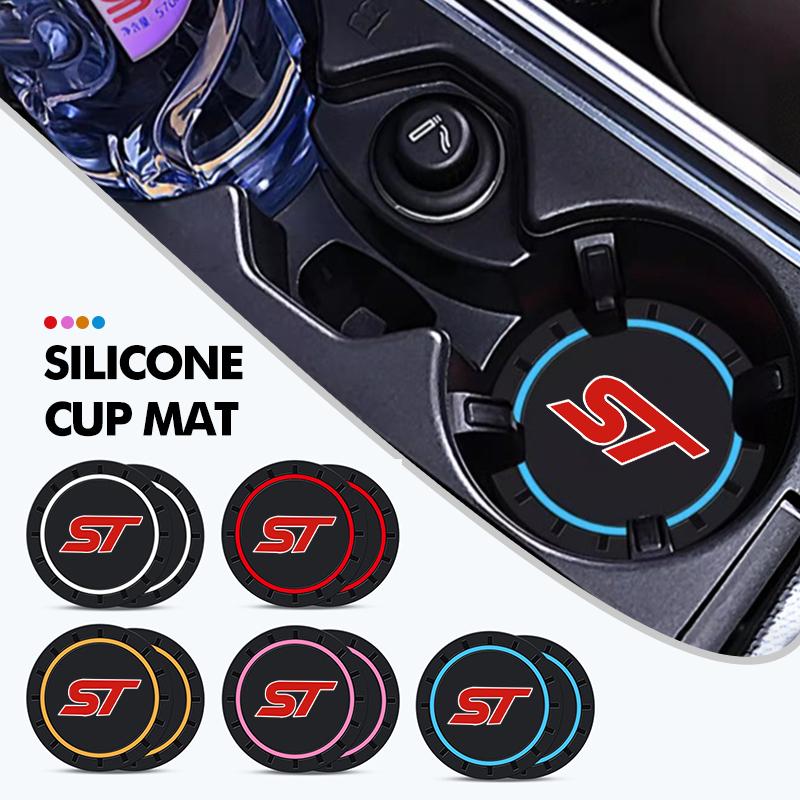2 Adet Silikon Araç Su Bardağı Tutucu Bardak Altlığı Kaymaz Ped Mat Ford ST Yarış Performansı Focus Mk2 Mk3 MK4 Fiesta Ranger İçin