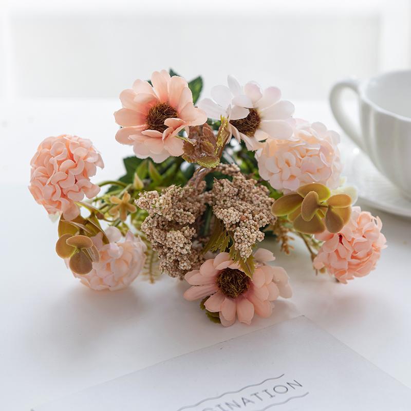 Artificial Flowers Silk Lilac Daisy Bouquet Wedding Home Brial Craft Diy Gift boxFestival Outdoor Indoor Scrapbooking Fake props