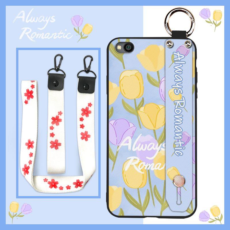 Soft Case Oil Painting Phone Case For Xiaomi Redmi GO Flower Durable Dirt-resistant Kickstand Protective Wristband Ring