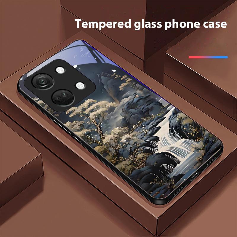

Jubao Basin Water For OnePlus Nord 3 5 6T 7 Pro 8 12 10T Reno8 Lite 5G 10R Nord N30 Hard Shell Tempered Glass Phone Case Black For OnePlus 10R 5G