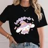 2026 Summer Casual Soft Cotton Cute Cinnamoroll Magic Wizard Print T Shirt for Women Comfy Summer Top Daily Wear