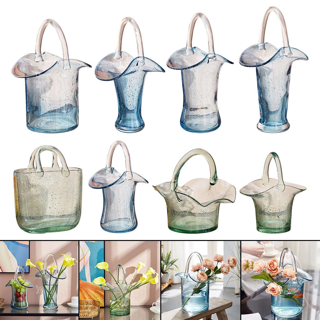 Vase with Handle Living Room Desktop Fish Tank Outdoor Artistic Decoration Floral Display ,