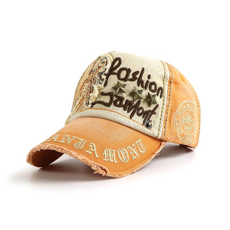 Yiran bag Vintage Wasbare Cowboy Baseballpet Borduurwerk Snapback Hoed Voor Mannen Vrouwen Versleten Hip Hop Petten Verstelbaar Effen Katoen Zon Hoed Adjustable