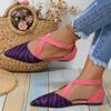 Summer Shoes for Women 2024 New Pionted Toe Ankle Strap Flat Sandals for Women Dress Office Ladies Sandals Casual Low Heel Shoes