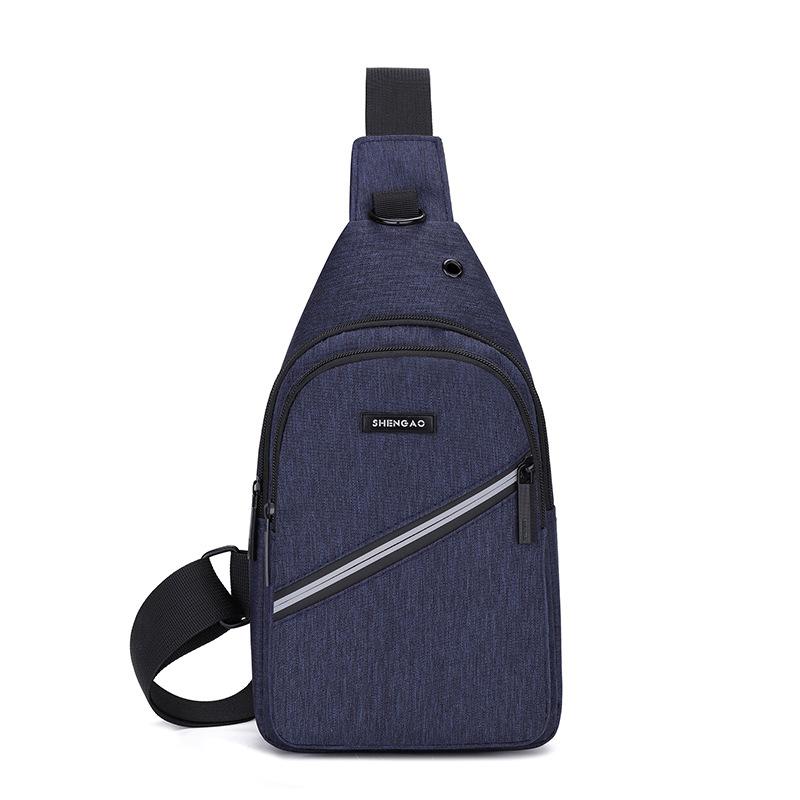 Men's Casual Breast Bag, Trendy Oblique Span Bag, Multi-layer Oxford Cloth Large-capacity Breast Bag.