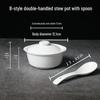 Bird's Nest Ceramic Stew Pot with Lid - Double Boiler Steaming Bowl for Soup & Steamed Egg, Pure White Tableware