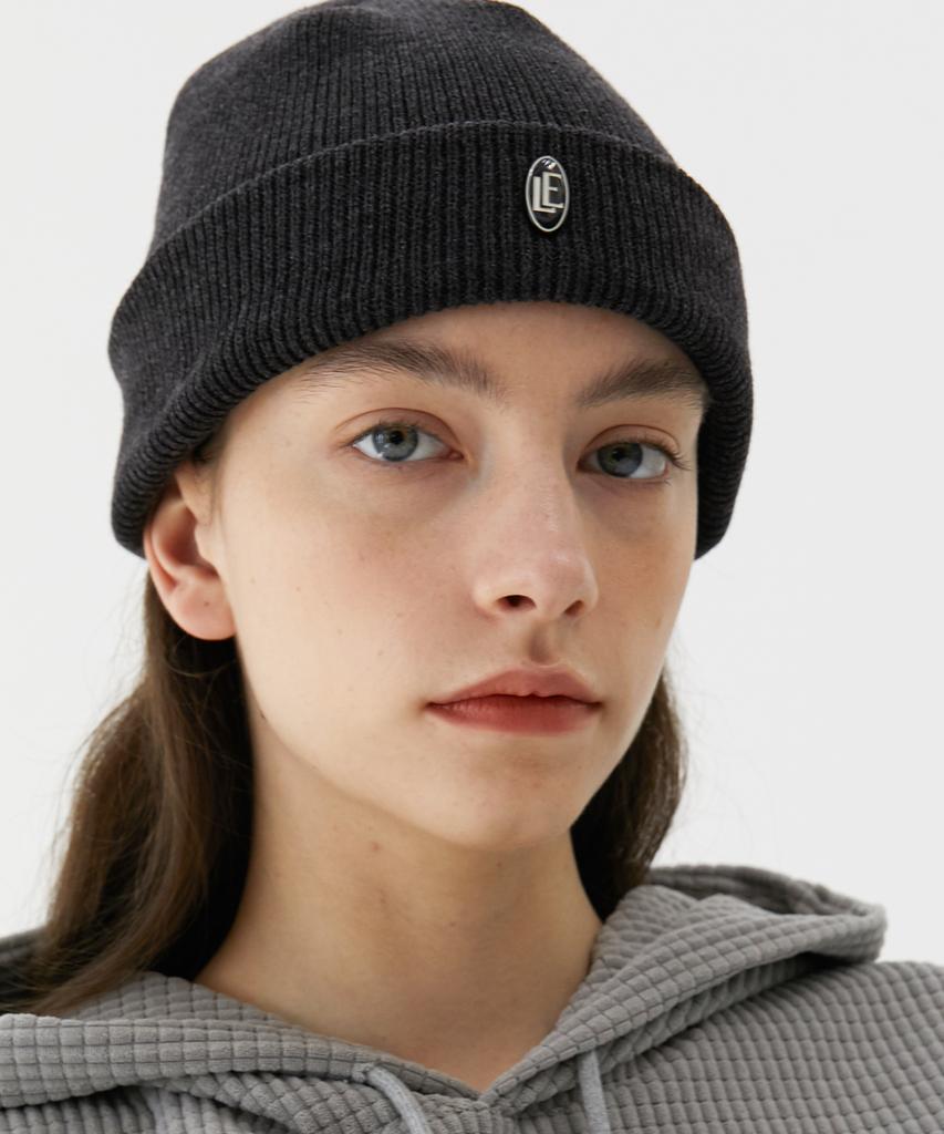 TRIP LE SENS Le Logo Basic Cotton Knit Beanie_Charcoal