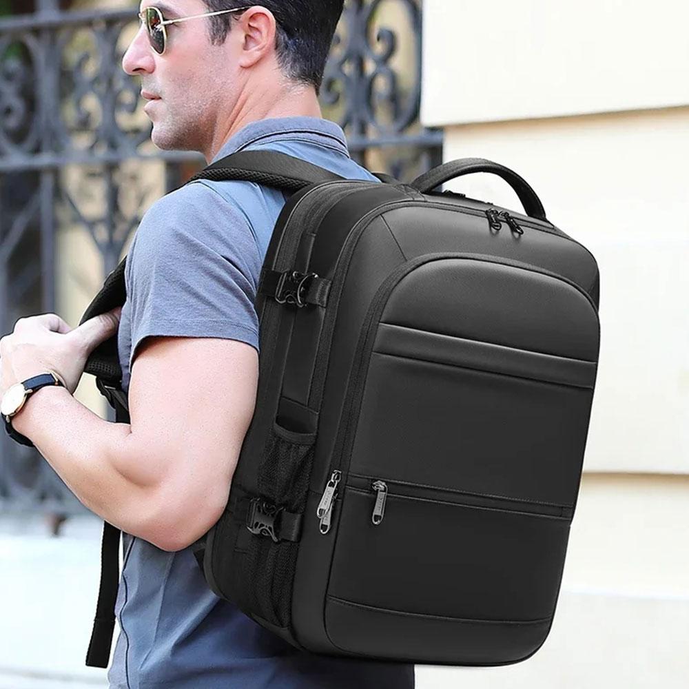 Expandable Men's Backpack Large Capacity Waterproof Man Business Trip Backpacks Multi-functional Men 17.3 Inch Laptop Travel Bag