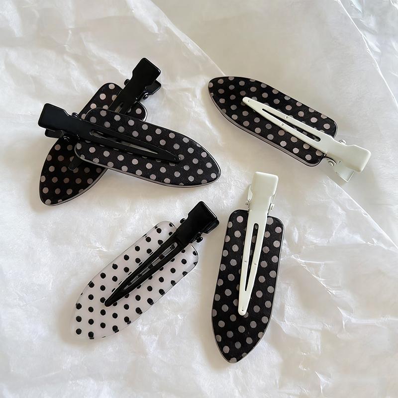 4Pcs Minimalist Secure Hold Suitable for Daily Wear Party Outfits Hair Styling Accessories Polka Dot Acrylic Hair Clips