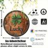 Retro Lucky Four Leaf Clover Round Metal Sign 8x8 Inch Wall Art for Indoor Outdoor Home Kitchen Living Room Decor