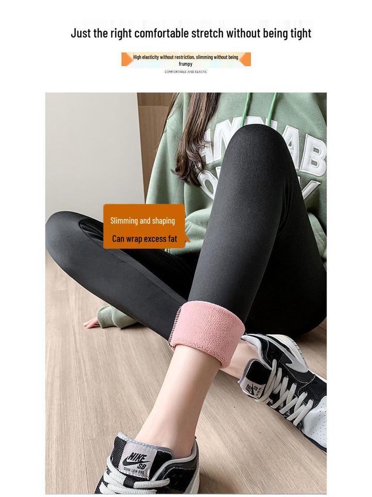 Women's High-Waisted Fleece-Lined Shark Leggings: Winter Warm Slimming Yoga Pants