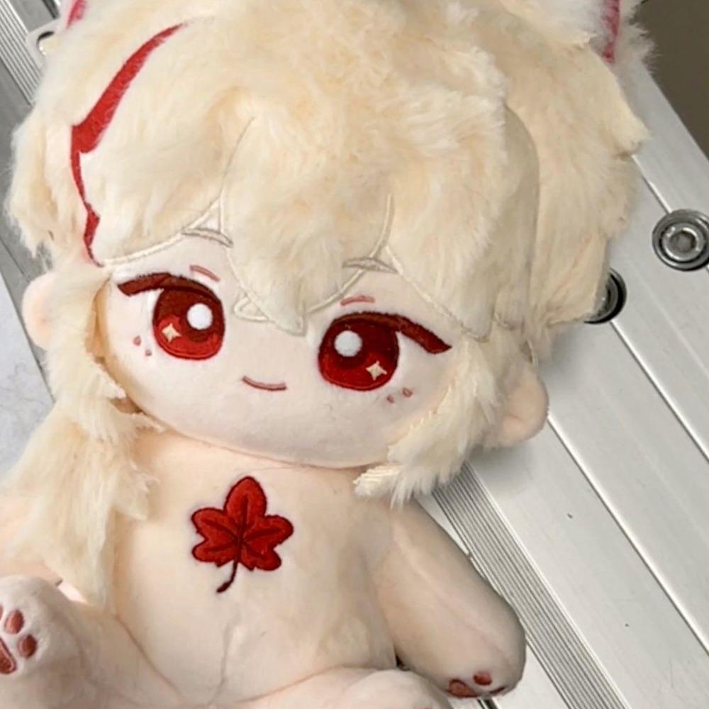 20cm Plüschtier Anime Genshin Impact Kawaii Kaedehara Kazuha Plüschpuppe Cosplay Figur Modell Spielzeug für Kinder Geschenk Mit Skelettpuppe