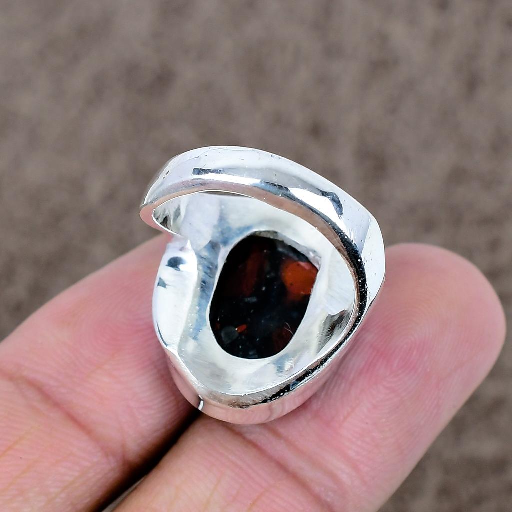 Boulder Opal Genstone Handmade 925 Sterling Silver Jewelry Ring Size 9 KKG-522