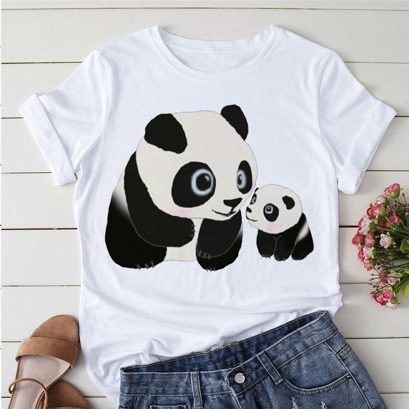 Summer Tshirts Cartoon T Shirt Unisex Kawaii Panda Yoga Print Graphic T Shirts Cute Girl Harajuku Anime Cartoon Female Clothes