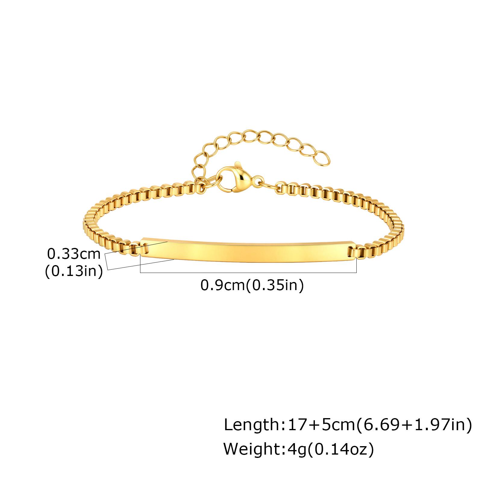 

Vnox Free Engraving Curved Bar Bracelet, Gold Color Stainless Steel Adjustable Chain Couple Bracelet for Men Women Jewelry Gifts