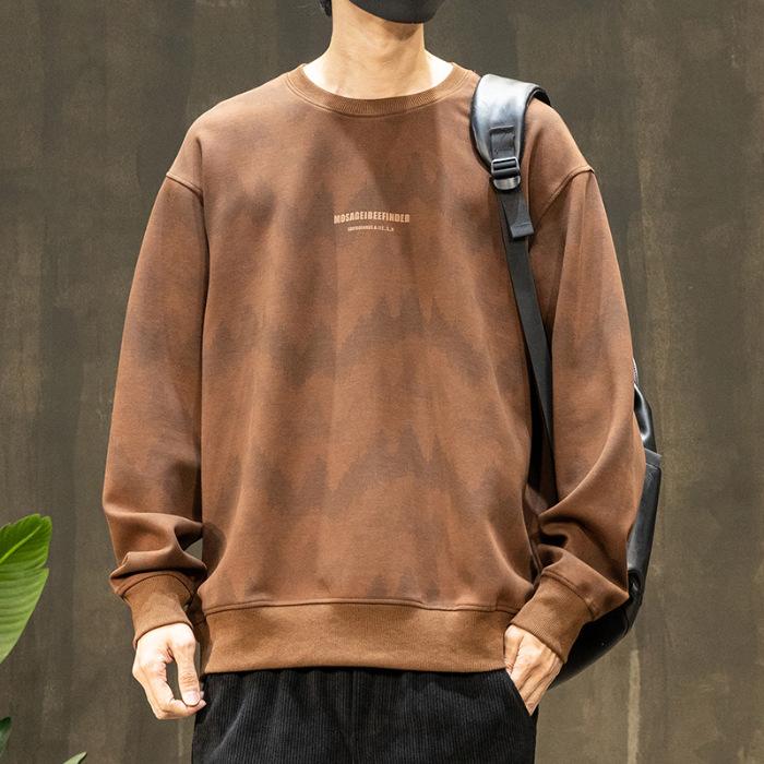 

Трендовый американский свитер мужской осенне-зимний тяжелый воздушный слой трикотажный круглый вырез нижняя рубашка свободный большой размер топ 5XL верблюд