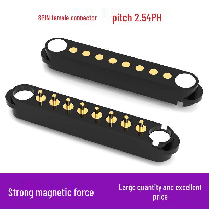 8-Pin Self-Aligning Magnetic Connector, 2.54mm Pitch, Strong Signal Transmission for Smart Wearables