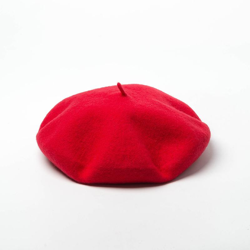 

Big Size Wool Beret Women Men Large 60cm Size Berets Warm Unisex French Style Winter Hat Female Painter Cap L 58-60cm красный