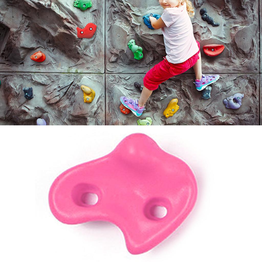 10 STÜCKE Klettergriffe PE Ergonomisch Bequem Handgefühl Klettern Felswand Griffe für Indoor Outdoor Rosafarben