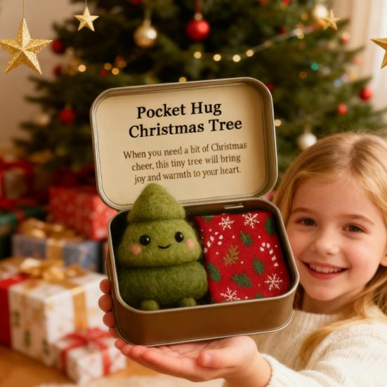 Vánoční kapesní objetí ozdoba s dárkovou kartou pamětní žeton pro přátele na dálku náplň do punčochy a sváteční dekorace
