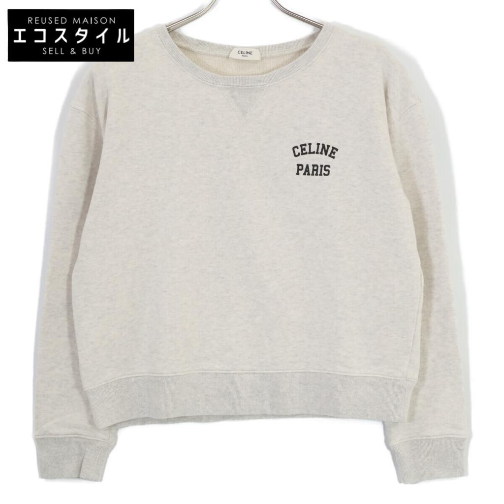 Celine [Excellent Condition/Domestically Authorized] 2Y31F765N Eddie Era Logo Print Loose Sweatshirt/ Tops S IvoryUsed