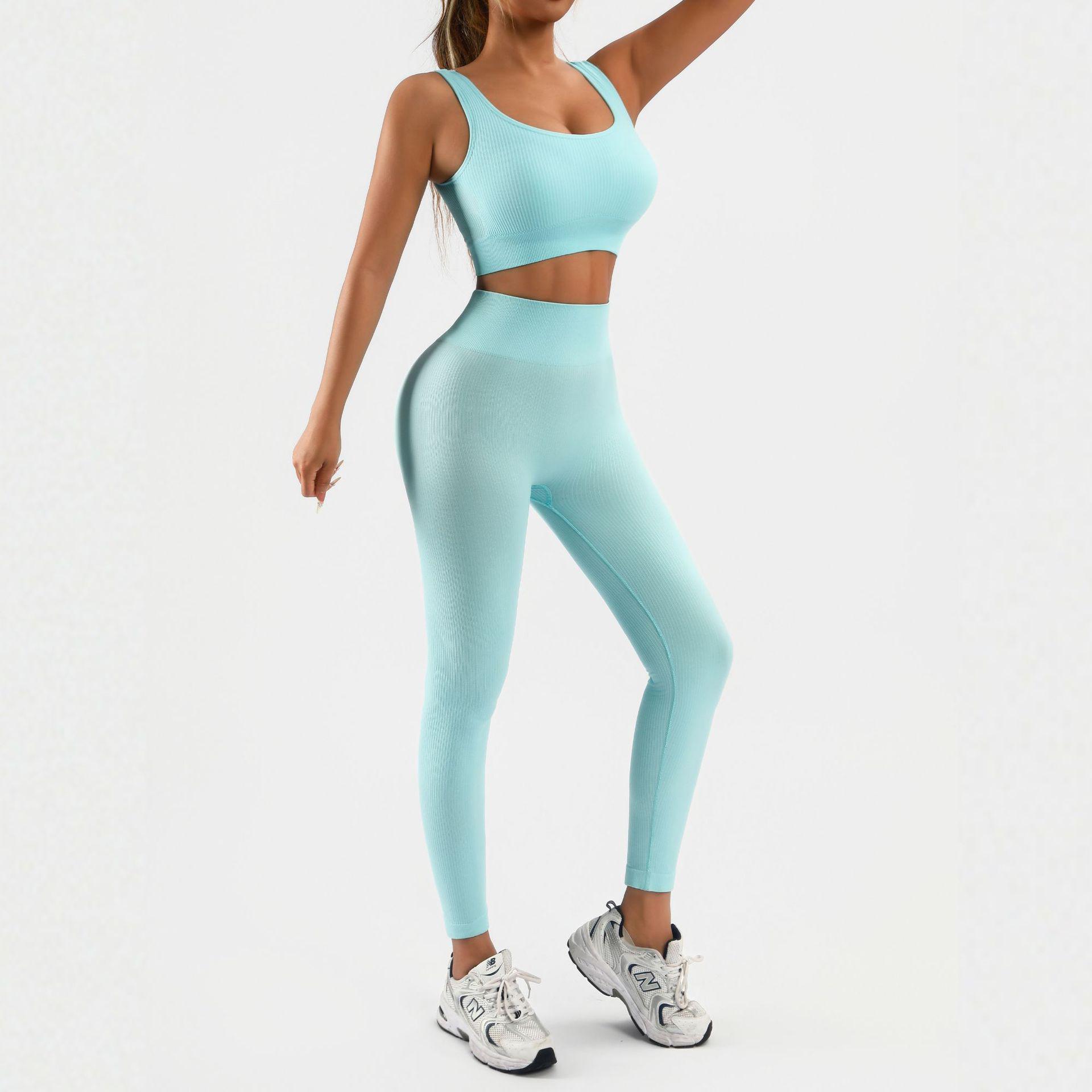 Women s Seamless Thread Yoga Set - Hip-Lifting, Quick Dry, Slimming Sport Outerwear Large