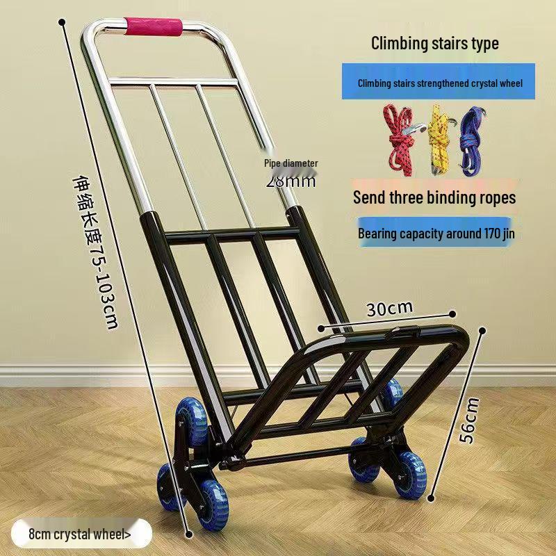 Foldable Grocery & Luggage Hand-Pull Cart - Sturdy, Portable, Compact Design