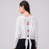 Women's Loose-Fit Yoga Long-Sleeve Tie-Back Top