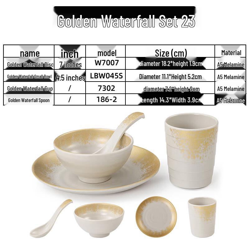 Qianxing Imitation Porcelain Melamine Tableware Dining Set