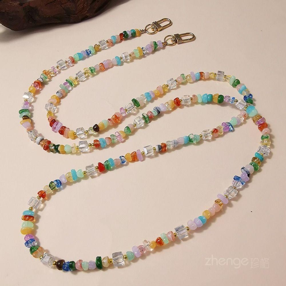 Kamenný Drahokam Popruhy na Mobilní Telefon Crossbody Korálky Řetízek na Telefon Dlouhá Šňůrka na Telefon Příslušenství k Telefonu