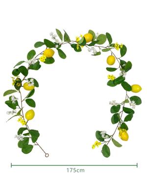 Spring Fruit Garland Artificial Lemon Garland with Lemons Artificial Lemon Vines Garland for Front Door Home Kitchen Party Wedding Decor