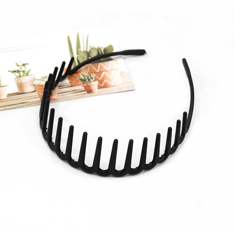 Buntes, wellenförmiges koreanisches Zahnkamm-Haarband - Rutschfest, schonend zum Haar, Bequemer Sitz, Ideal zum Bändigen von Babyhaaren.