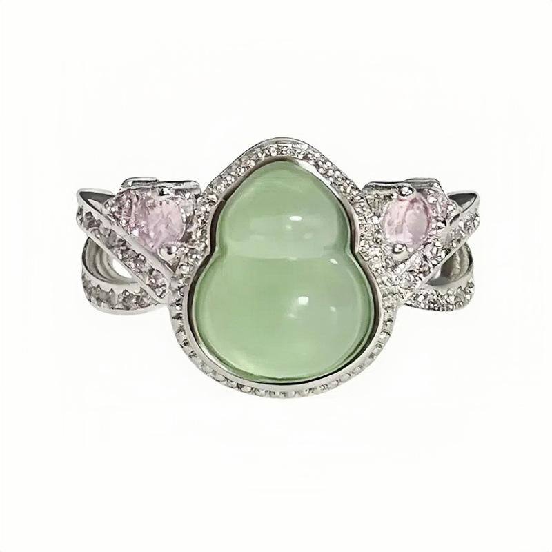 Zirkon Kürbis Offener Ring, Nationaler Stil Temperament, Tulpenblume Leichter Luxus Nische High-End Element Ring, Zeigefingerring.