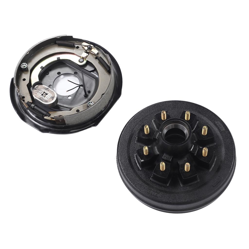 17PCS Trailer Axle Brake Kit with 8 On 6.5in Hub Drum for 7000 Lbs Cargo Boat Trailer Spindle